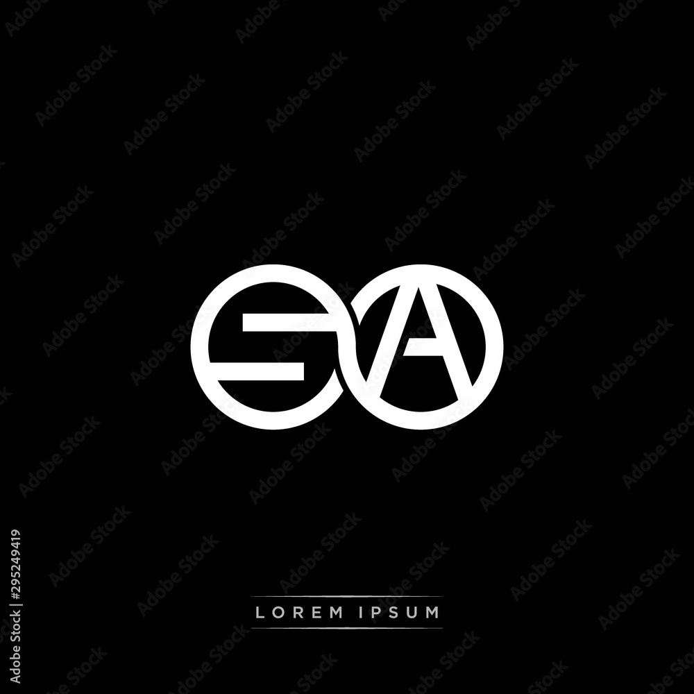 SA initial letter linked circle capital monogram logo modern template silver color version SA initial letter linked circle capital monogram logo modern template silver color version