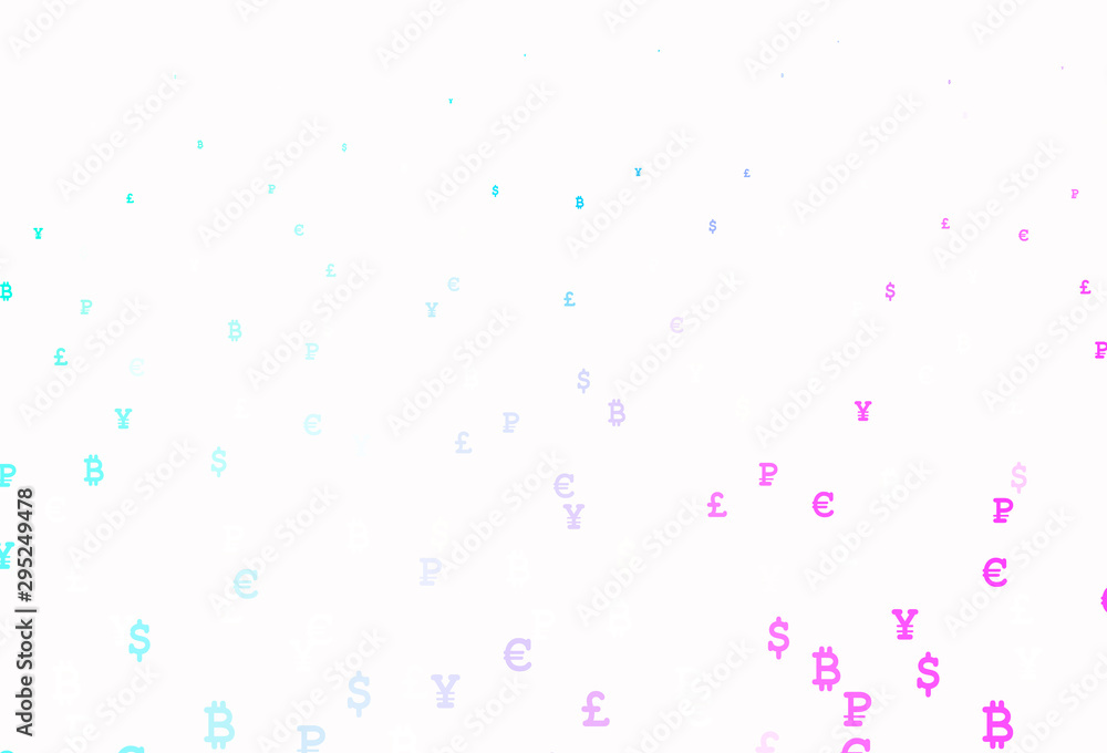 Light Pink, Blue vector template with currency. Light Pink, Blue vector template with currency.
