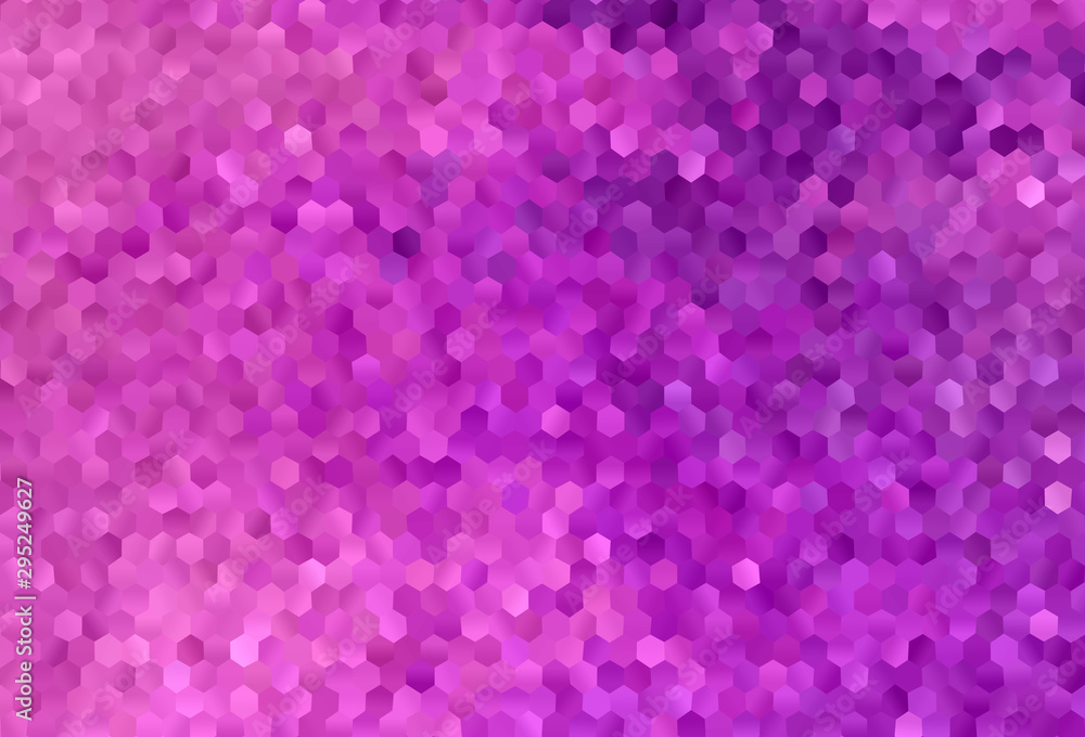 Obraz premium Light Pink vector background with set of hexagons.