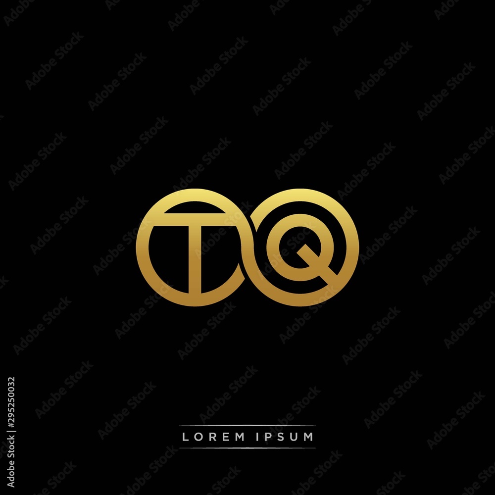 Obraz premium TQ initial letter linked circle capital monogram logo modern template silver color version