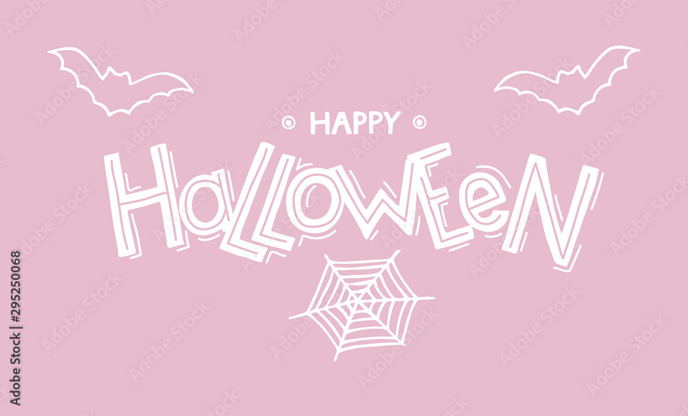 Hand sketched Happy Halloween text.