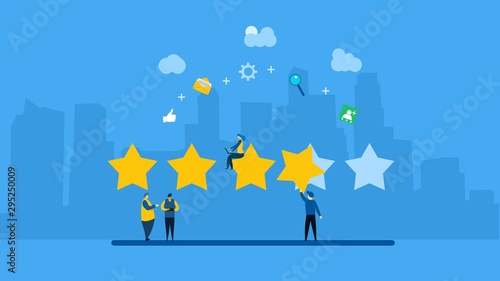 Vector illustration, Customer reviews rating and feedback, Support for business