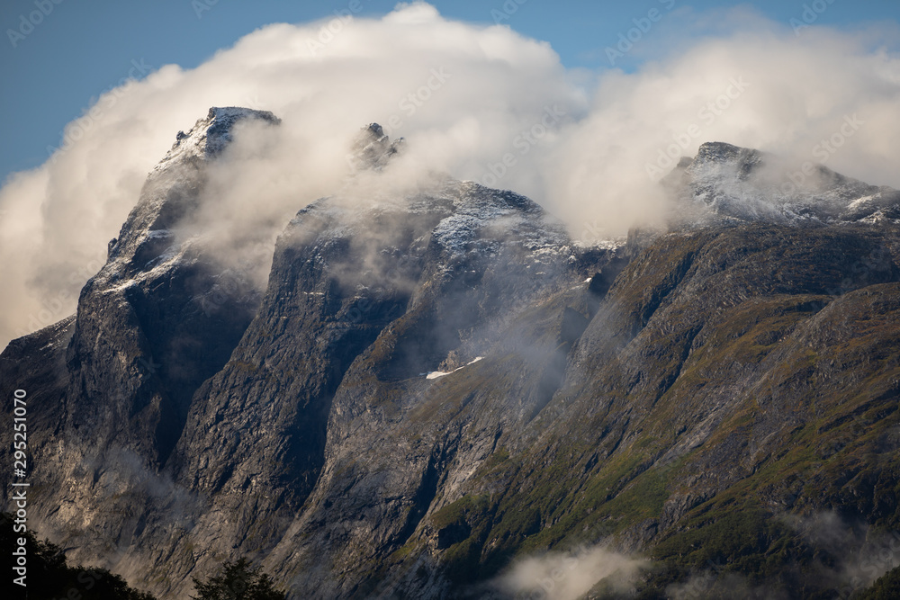 clouds over mountains