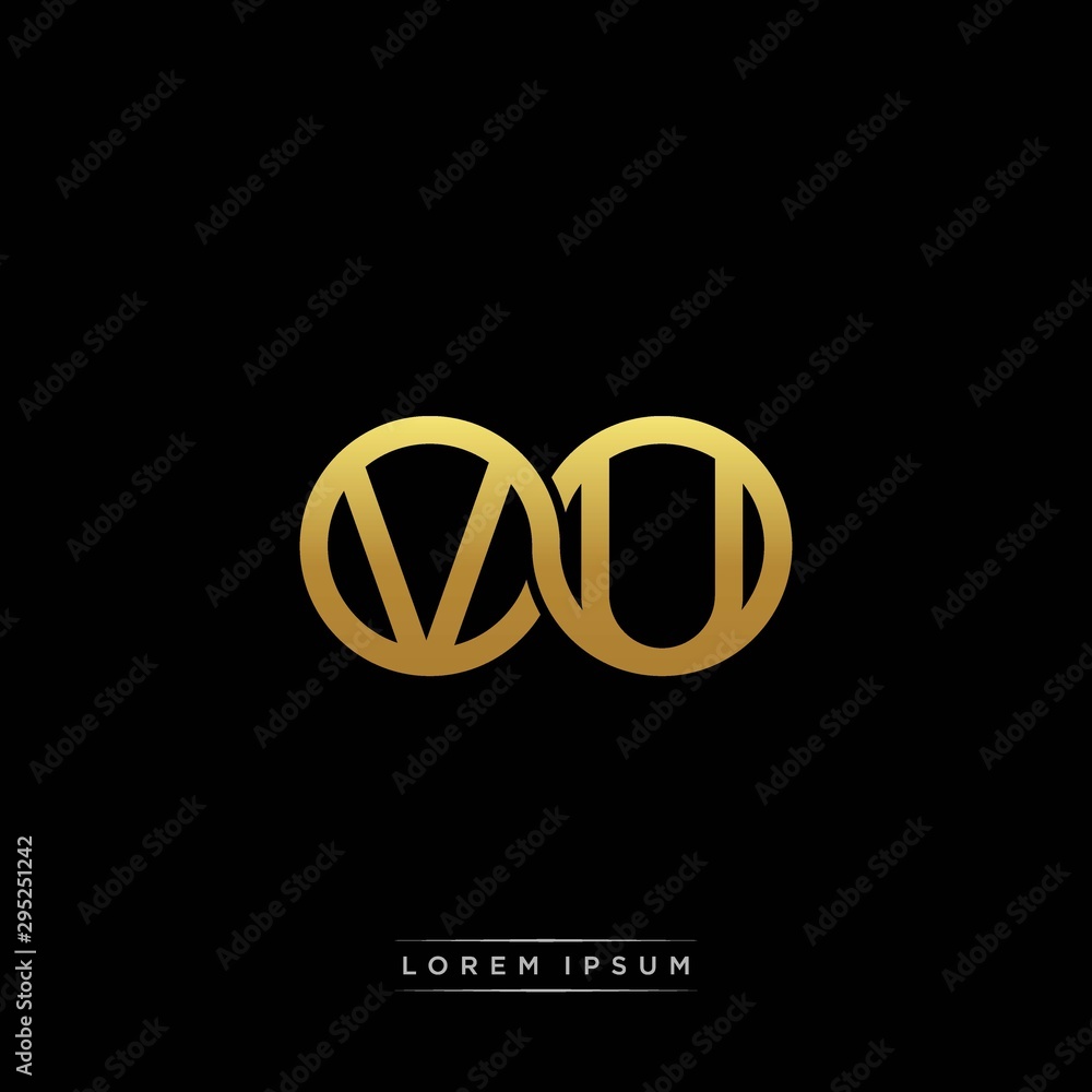 VU initial letter linked circle capital monogram logo modern template silver color version VU initial letter linked circle capital monogram logo modern template silver color version