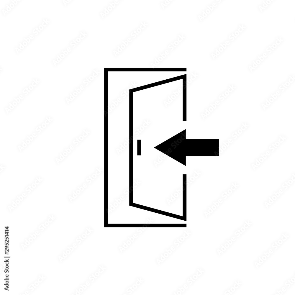 Open door icon on a white background. Open door icon on a white background.
