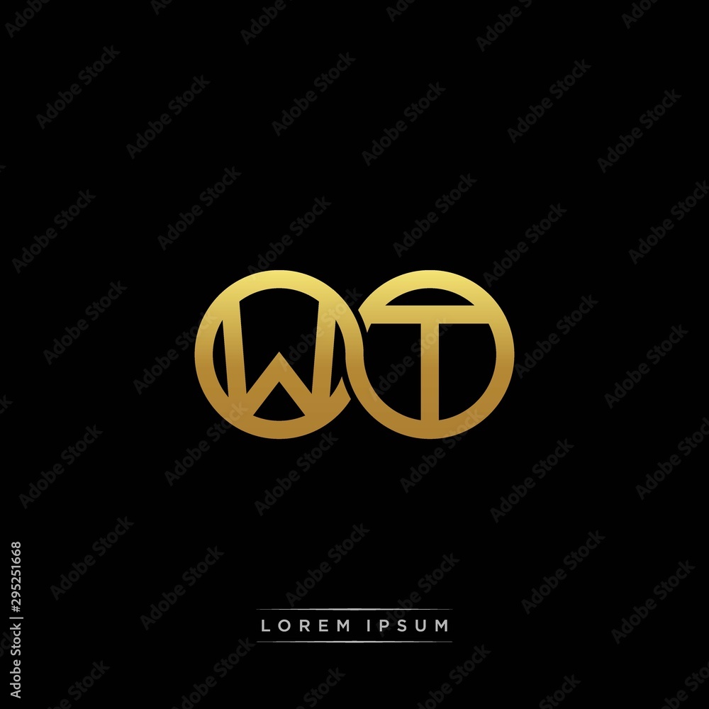 WT initial letter linked circle capital monogram logo modern template silver color version WT initial letter linked circle capital monogram logo modern template silver color version