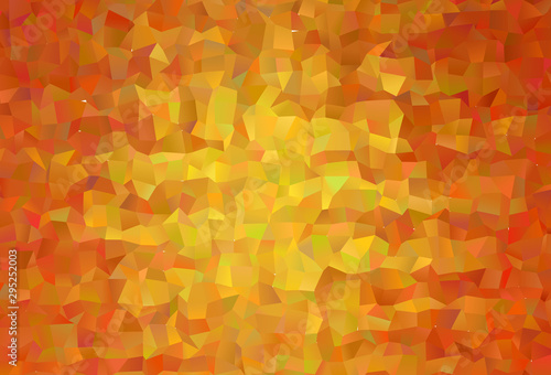 Dark Orange vector shining triangular background.