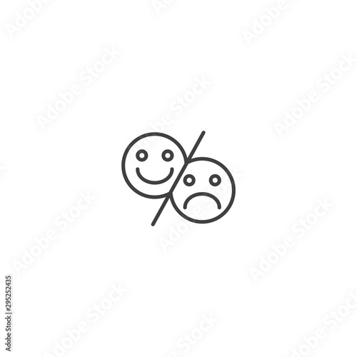 Changing emotions, moody, mood booster. Vector icon template