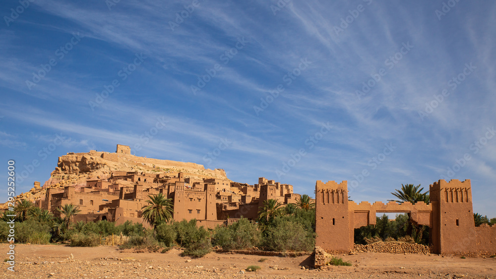 Panoramic view of Ait Ben Haddou, a UNESCO world heritage site in Morocco