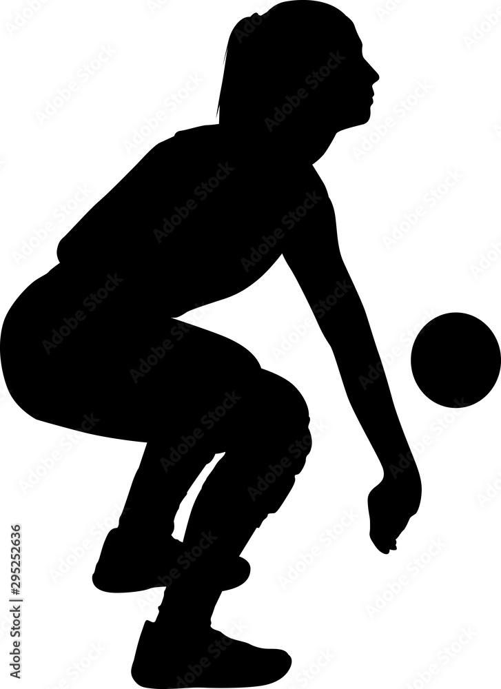Obraz premium volleyball girl player. women play volleyball silhouette vector