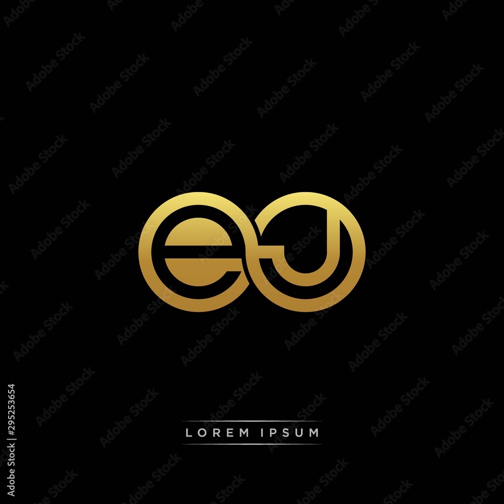 EJ initial letter linked circle capital monogram logo modern template silver color version EJ initial letter linked circle capital monogram logo modern template silver color version
