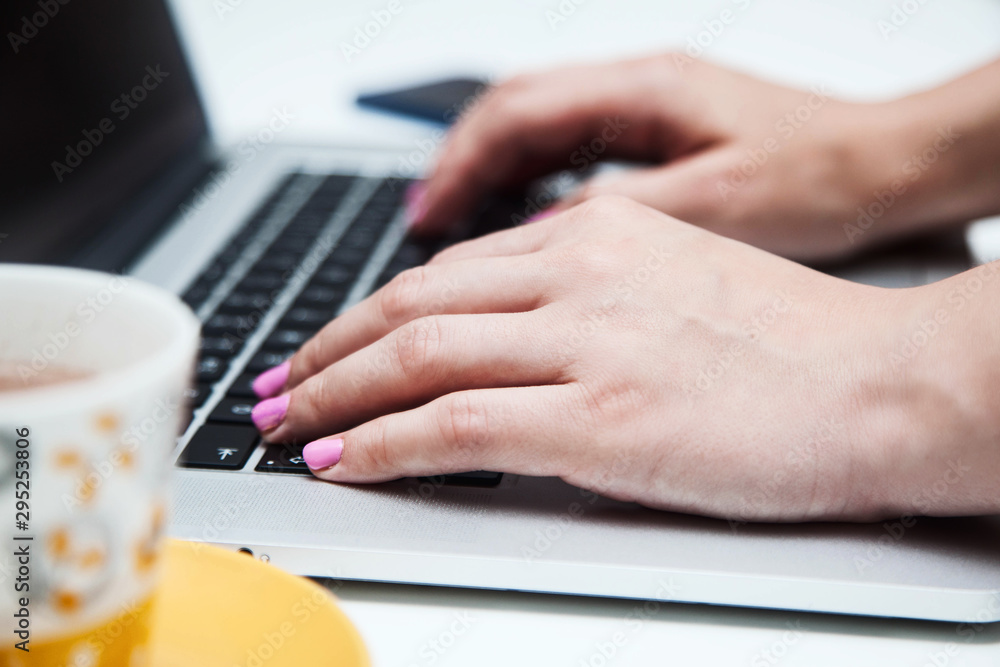 Woman working at home office Woman working at home office