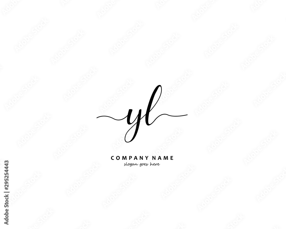 YL Initial handwriting logo vector