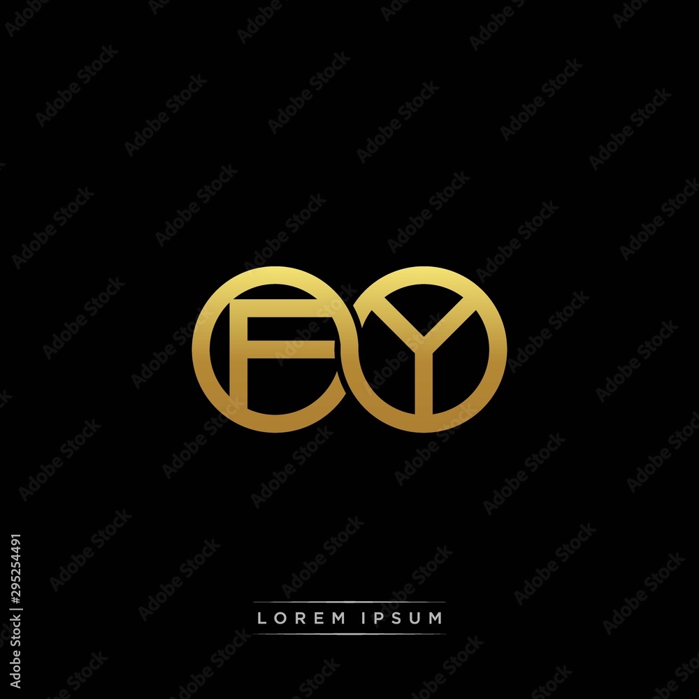 FY initial letter linked circle capital monogram logo modern template silver color version FY initial letter linked circle capital monogram logo modern template silver color version