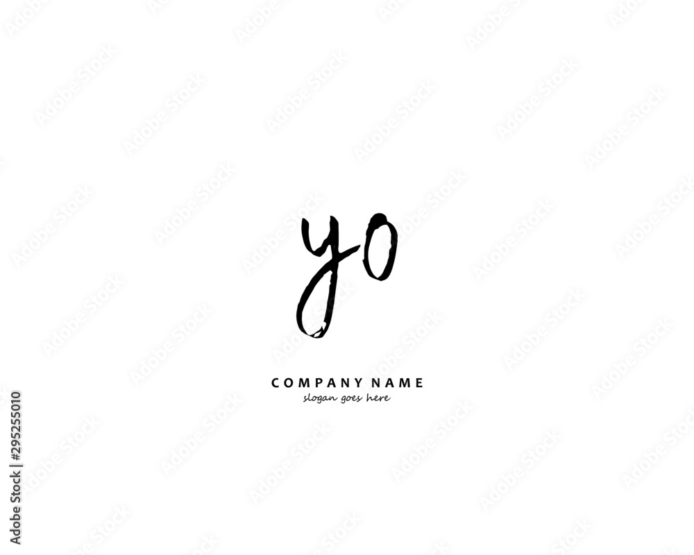 YO Initial handwriting logo vector YO Initial handwriting logo vector