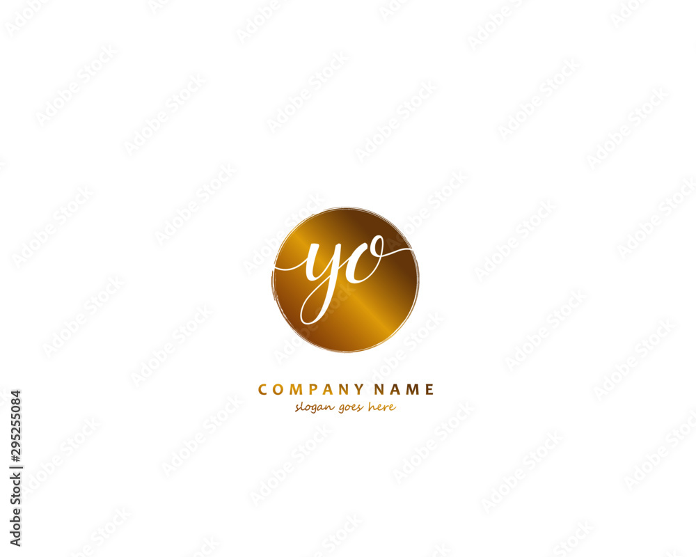 YO Initial handwriting logo vector YO Initial handwriting logo vector