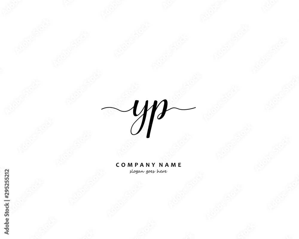 YP Initial handwriting logo vector