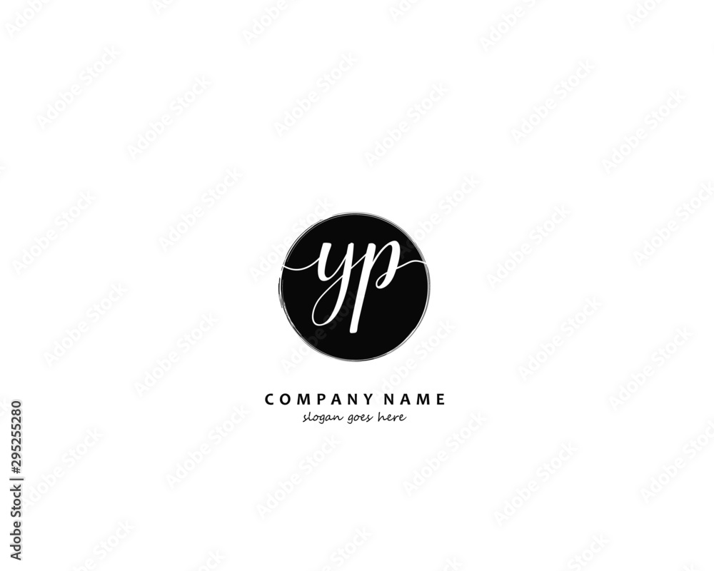 YP Initial handwriting logo vector YP Initial handwriting logo vector