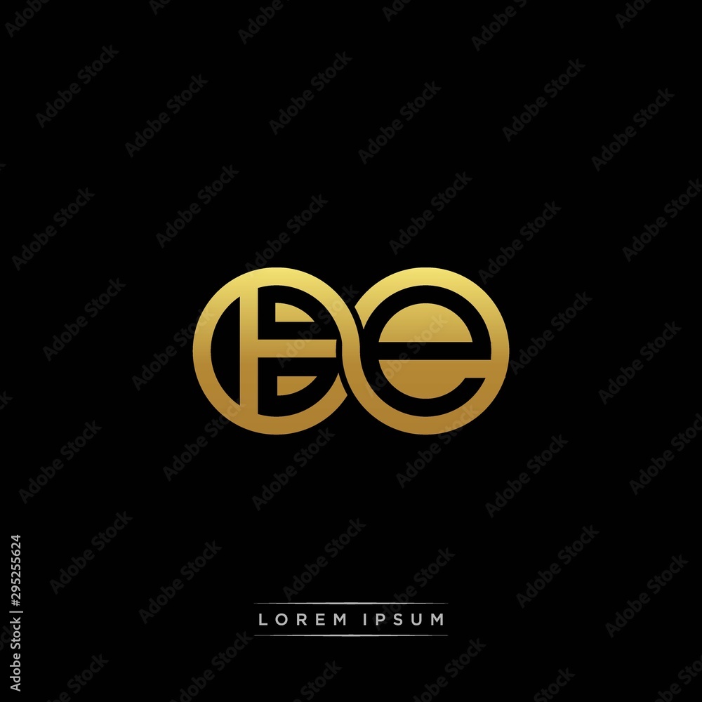BE initial letter linked circle capital monogram logo modern template silver color version BE initial letter linked circle capital monogram logo modern template silver color version