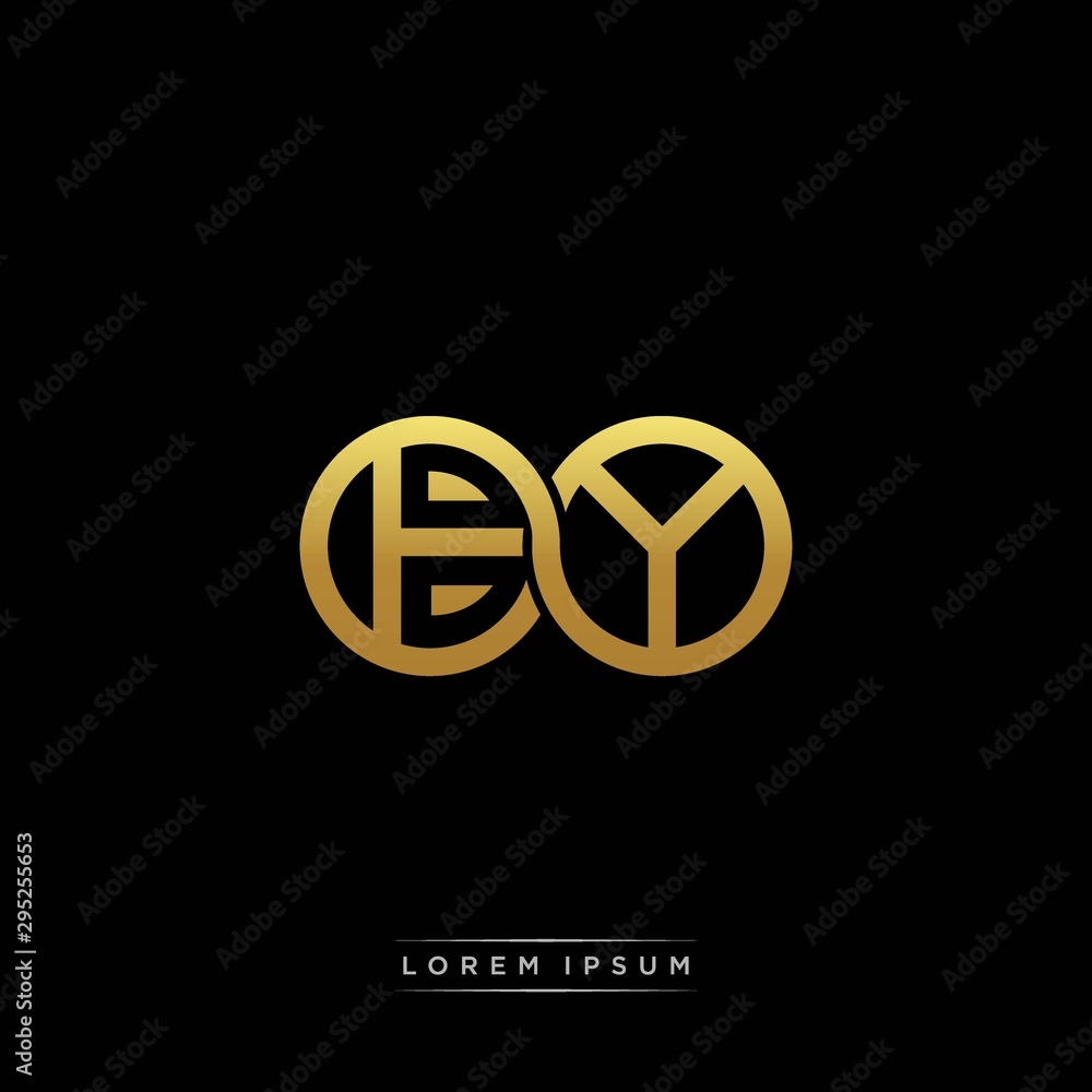 BY initial letter linked circle capital monogram logo modern template silver color version BY initial letter linked circle capital monogram logo modern template silver color version