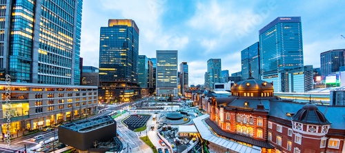 Fotografie, Tablou Cityscape of the modern Tokyo city at the old Tokyo station Japan