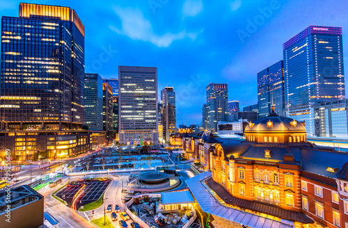  Cityscape of the modern Tokyo city at the old Tokyo station Japan photo