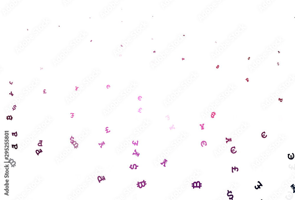 Light Pink vector background with financial symbols.
