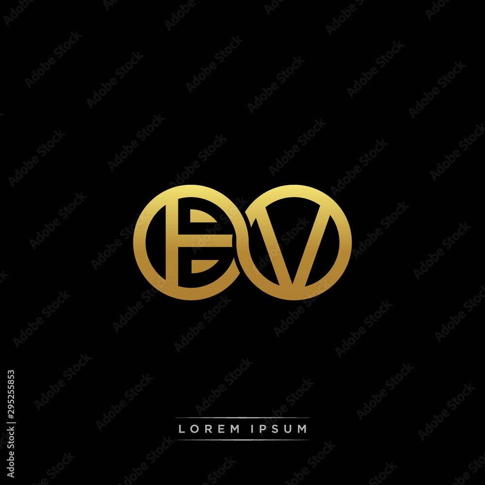 BV initial letter linked circle capital monogram logo modern template silver color version BV initial letter linked circle capital monogram logo modern template silver color version