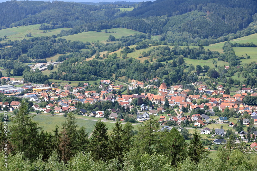 View to the little village of Floh-Seligenthal in Thuringia