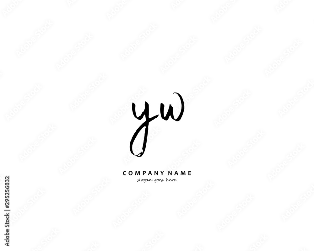 YW Initial handwriting logo vector YW Initial handwriting logo vector