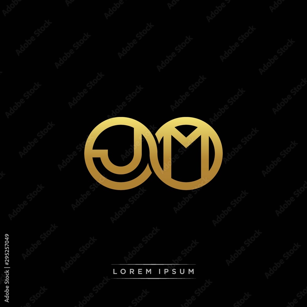 JM initial letter linked circle capital monogram logo modern template silver color version JM initial letter linked circle capital monogram logo modern template silver color version