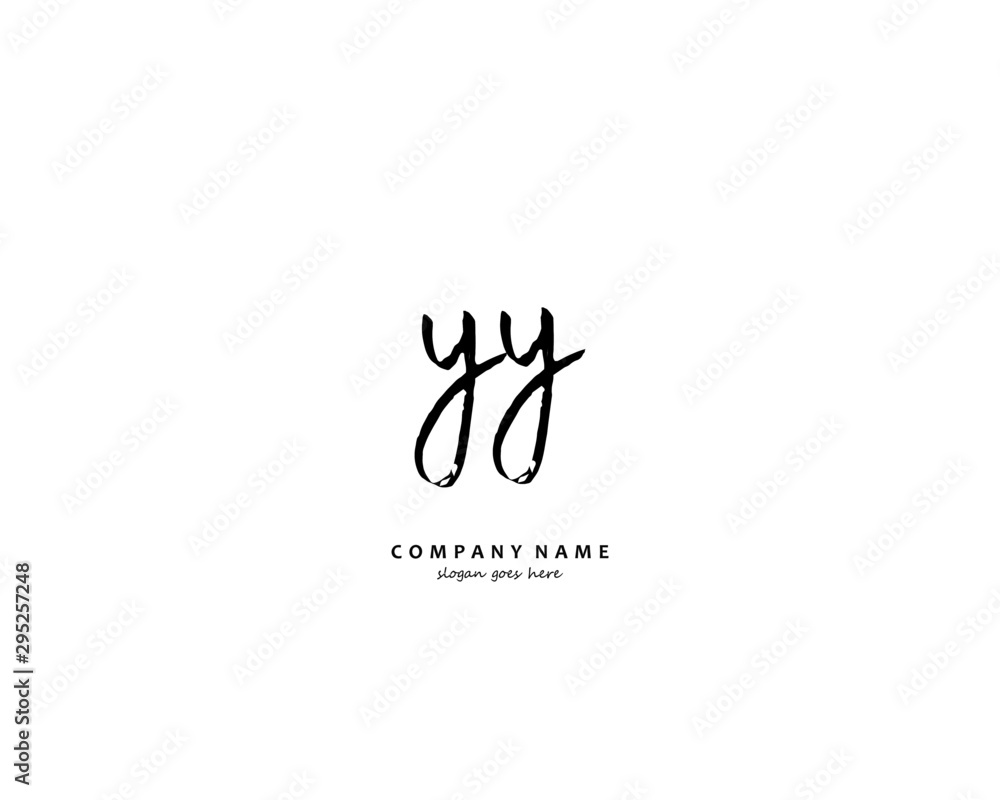 YY Initial handwriting logo vector YY Initial handwriting logo vector