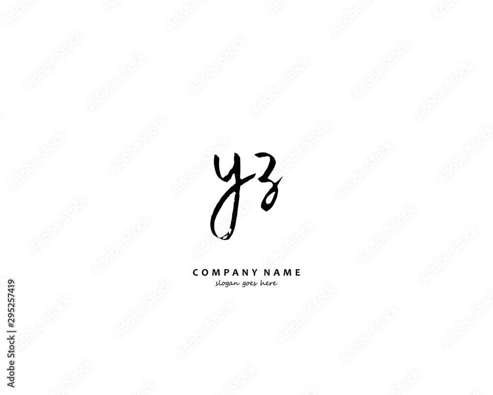 YZ Initial handwriting logo vector YZ Initial handwriting logo vector