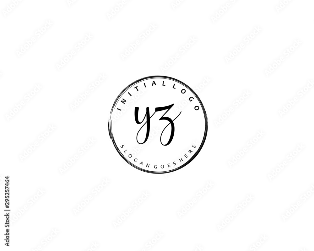 YZ Initial handwriting logo vector YZ Initial handwriting logo vector