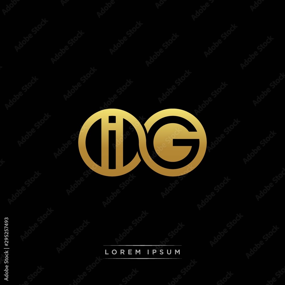 IG initial letter linked circle capital monogram logo modern template silver color version IG initial letter linked circle capital monogram logo modern template silver color version