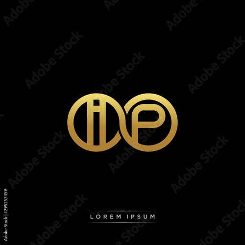 IP initial letter linked circle capital monogram logo modern template silver color version