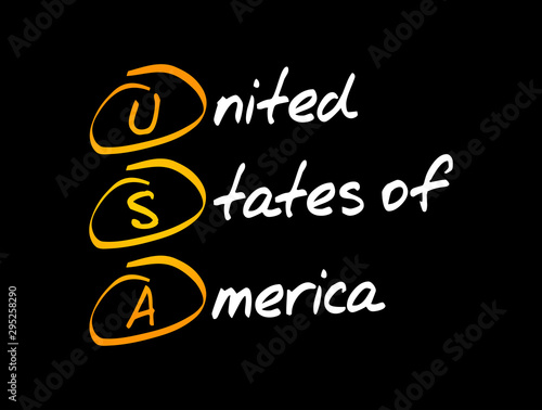 USA - United States of America acronym, concept background