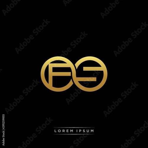 FS initial letter linked circle capital monogram logo modern template silver color version