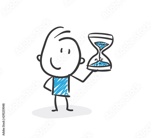Stickman Blue: Hourglass, Waiting, Countdown. (Nr. 136)