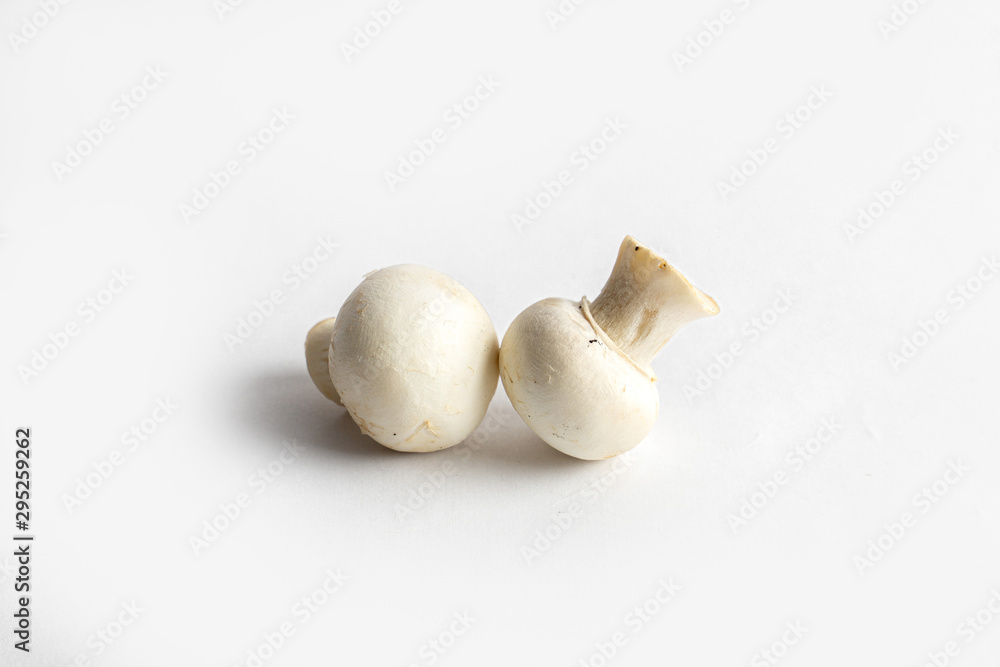 fresh champignon mushrooms on a white background fresh champignon mushrooms on a white background