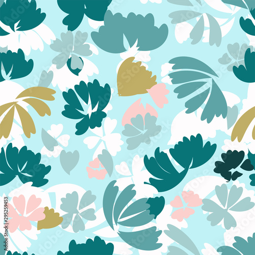 Beautiful  vintage  romantic pattern of simple flowers. For fabric  paper  harmonious colors. Autumn-winter coloring.