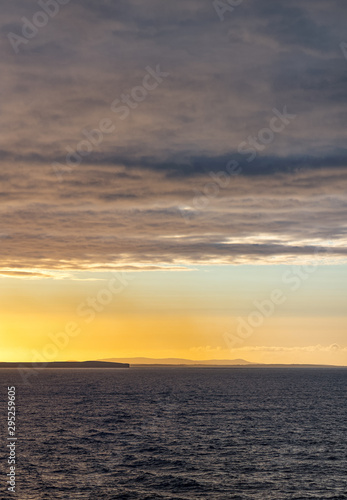 Orkney charming seascape at sunset