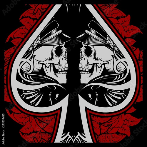 skull Ace Scoop with rose decoration
