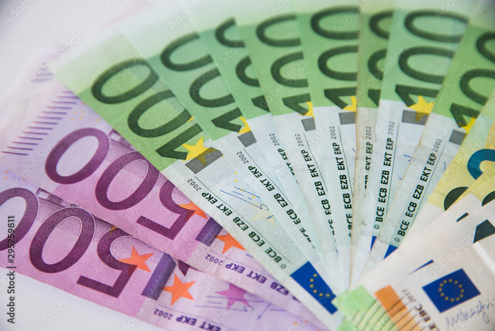 stack of euro money on white background stack of euro money on white background