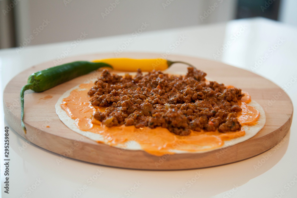 Delicious tortillas on kitchen table Delicious tortillas on kitchen table