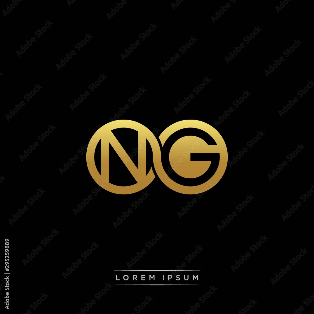 NG initial letter linked circle capital monogram logo modern template silver color version NG initial letter linked circle capital monogram logo modern template silver color version