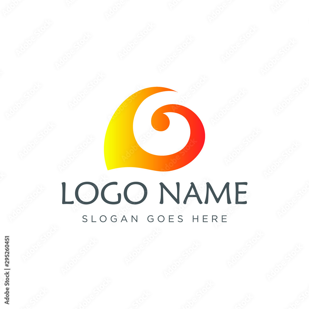 Abstract flame logo design template