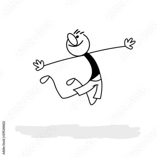 Stick figure celebration jump
