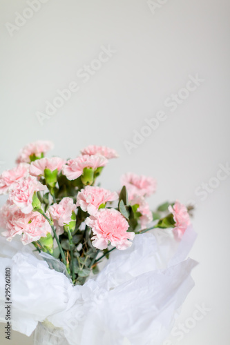 Beautiful carnation bouquet on white background © hallojulie
