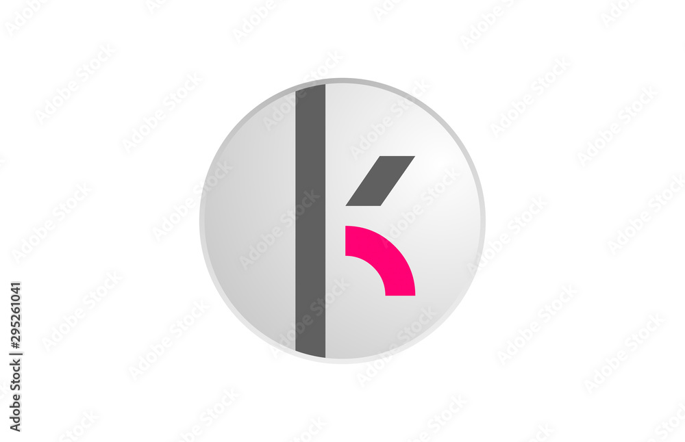 pink and grey alphabet letter k in a circle for logo icon design pink and grey alphabet letter k in a circle for logo icon design